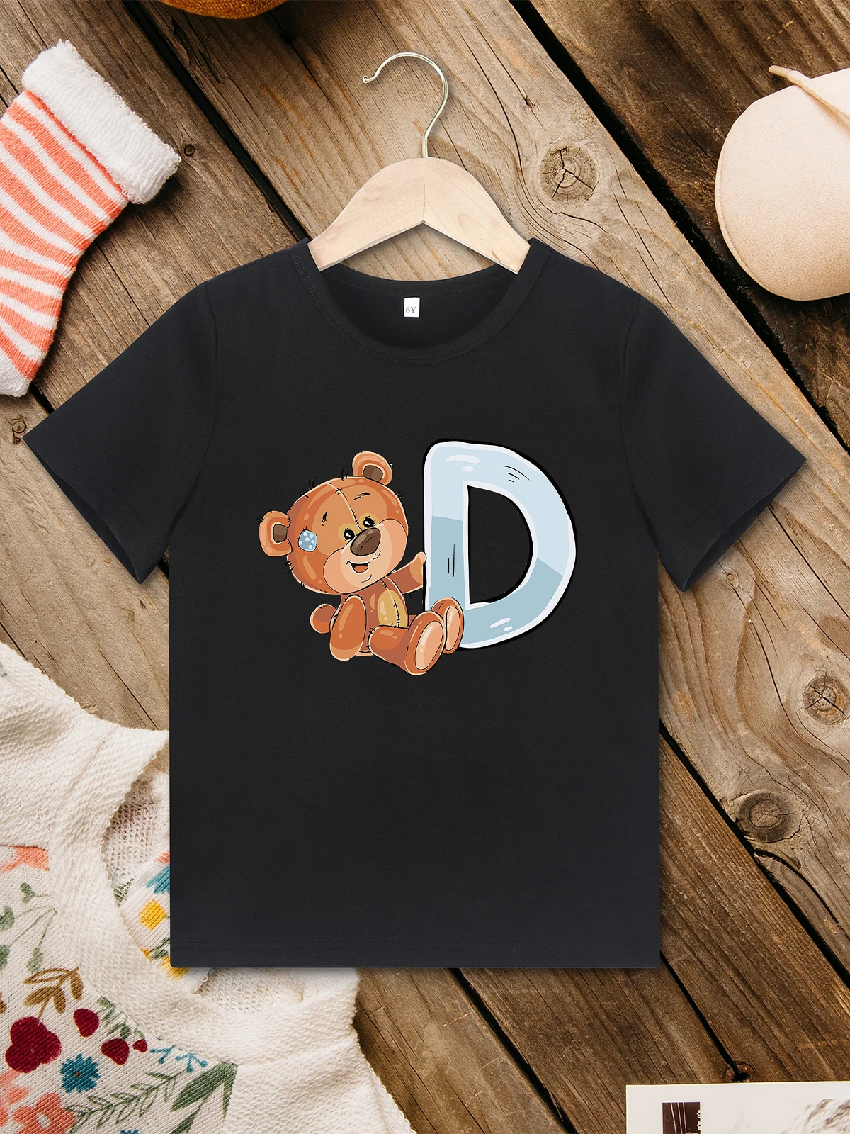 Girls Clothes Kawaii Harajuku Kids Birthday T-shirt Cute Bear Letter Print Summer Short Sleeve T Shirt Children Party Clothing t shirt,kids t shirt,girls t shirt,girls tee shirt