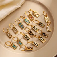 New Tarot Cards Chunky Hoop Earrings for Women Stainless Steel Original Tarot Queen Lover Magician Moon Drop Earrings Jewelry 1