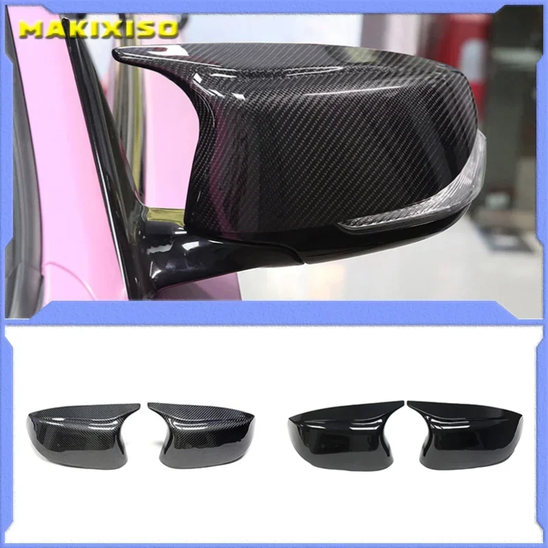 

car side 2pcs Horn Replacement for Infiniti Q50 Q60 Q70 SQ50 XQ30 2014-2020 Rearview Mirror cover caps Bright Black