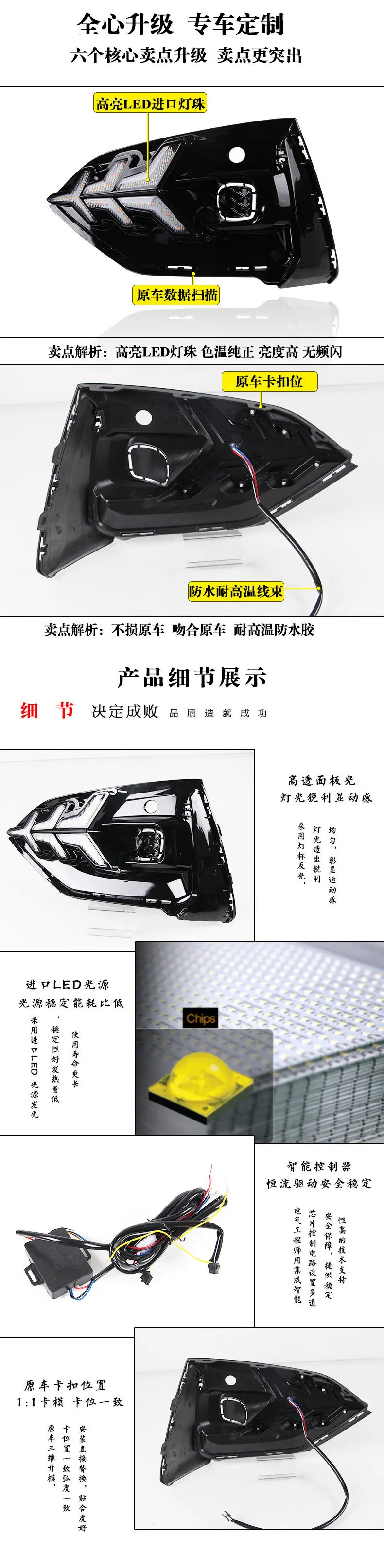 DRL for Ford Focus ST LINE Version 2018 2019 Auto Daytime Running Lights Led Front Fog Lamp Modification Yellow Turn Signal Lamp detail image 4