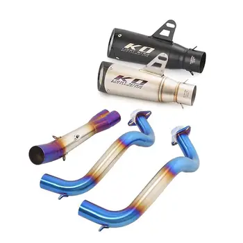 For Yamaha MT07 Until 2022 Motorcycle Exhaust System Muffler Header Pipe Blue Slip On Without DB Killer Stainless Steel Escape