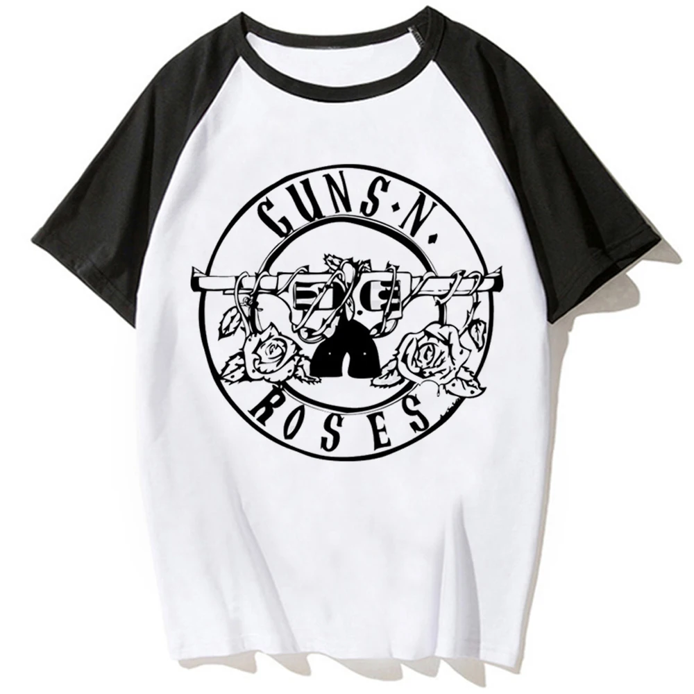 

Guns n Roses top women funny manga t-shirts female designer 2000s harajuku clothes