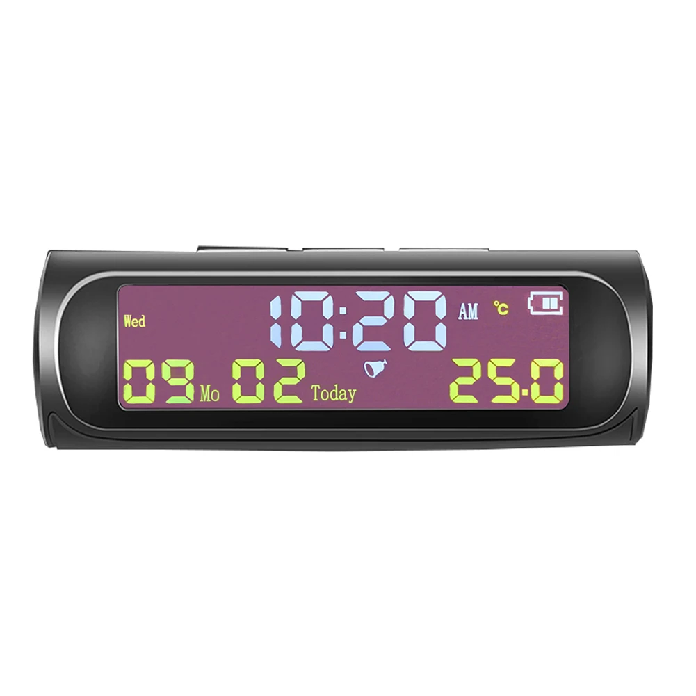 Horloge Voiture Numérique Quartz - Miroir Verre Rectangulaire Pour Tableau De Bord