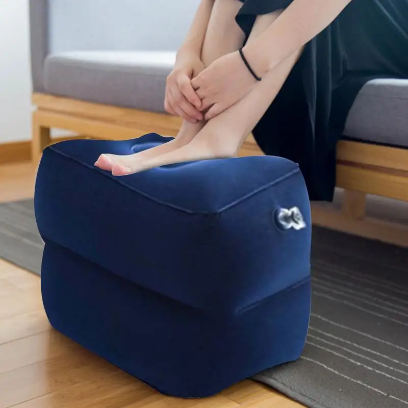 Inflatable Travel Pillow Foot Pad Airplane Car Bus Footrest stool Height Adjustable Kids Flight Sleeping Resting Pillow