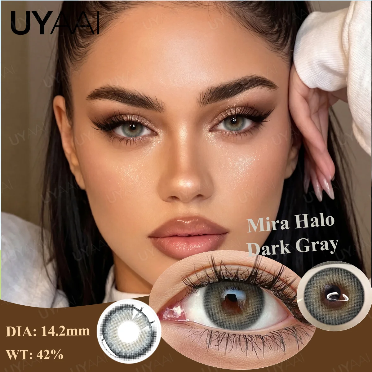 Natural Beauty Colored Contact Lenses - Grey, Brown, Blue & Green (Yearly)