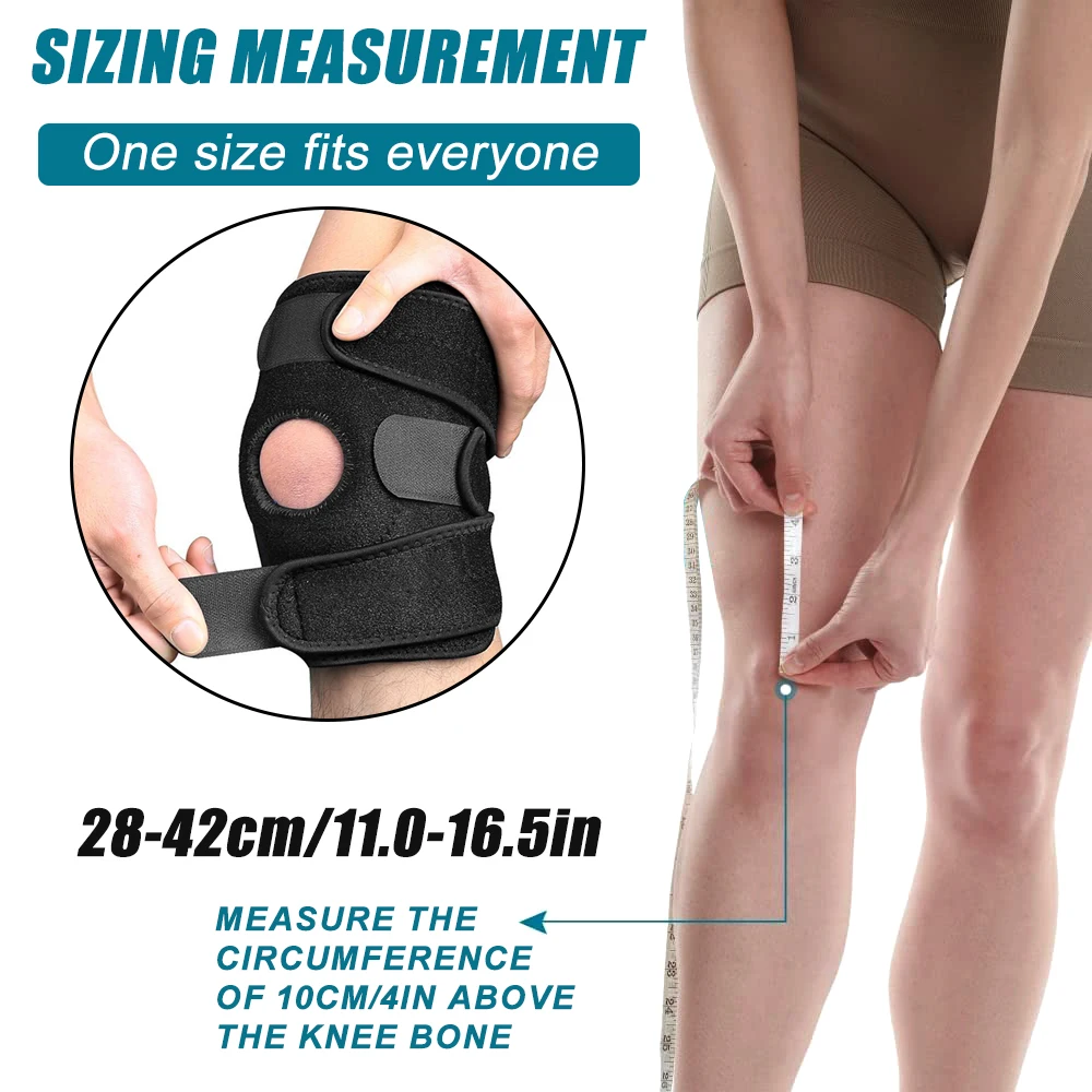 Knee Brace Knee Support Knee Pads for Men and Women 1Pcs with Side Stabilizers & Patella Gel Pads Maximum Knee Pain Support Fast Recovery