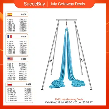 SucceBuy Telaio e amaca per yoga aerea Supporto per altalena per yoga da 9,67 piedi con amaca aerea da 13,1 metri Max 551 libbre Attrezzatura per yoga per interni ed esterni 1