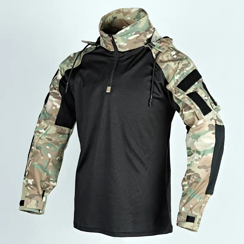 Combat Shirt Hoodies Tops Men Airsoft Tactical Shirts Long Sleeve Paintball Camping Hunting Work Clothing wear resistant 4