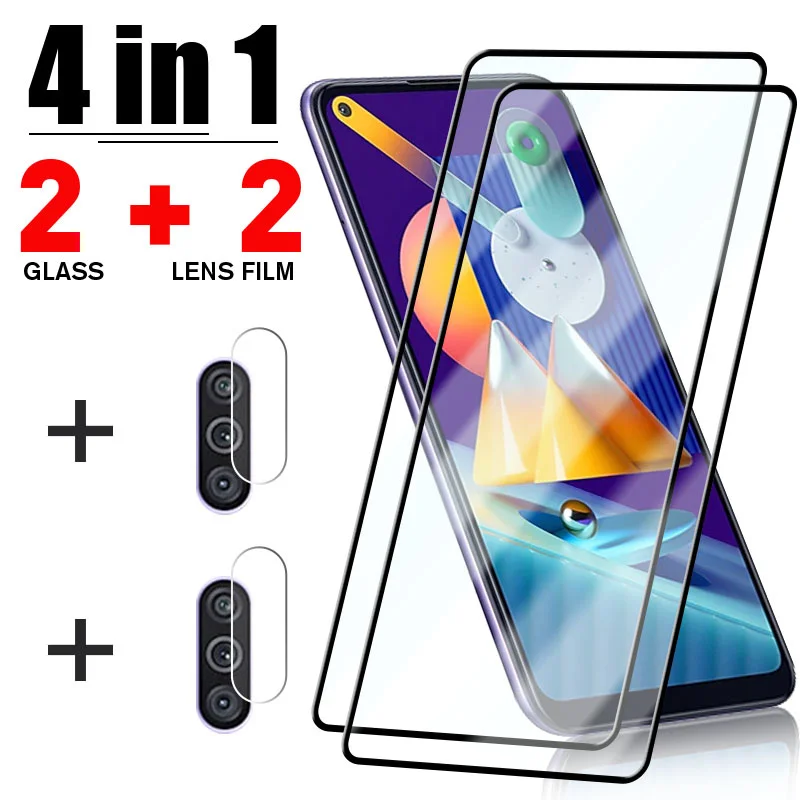 

4in1 Full Cover Glass For Samsung A51 A71 A21S A31 A41 Camera Screen Protector Glass for Samsung A72 A52 A70 M31 M51 M21