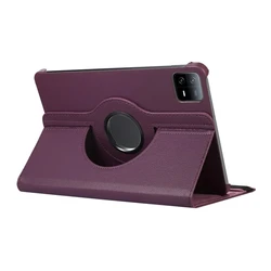 Premium 360° Rotating Leather Stand Cover for Mi Pad 6S Pro 12.4 (Purple)