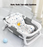 Foldable Baby Bath Tub with Cushion and Thermometer Set
