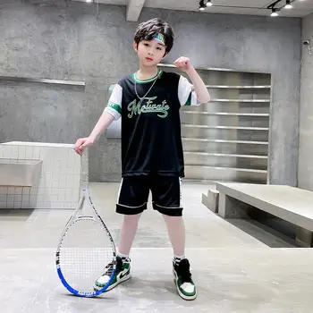 Kids Basketball Jersey Suits Quick-drying Fashionable Children Team Training Uniform Boy and Girls Shirt Sportswear Clothings 3