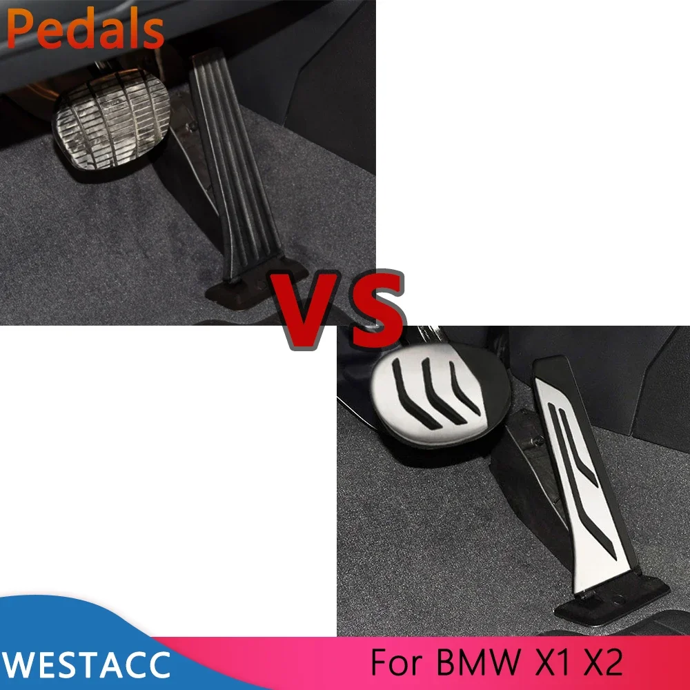 Stainless Steel Car Pedals Accelerator Gas Brake Rest Pedal Cover for BMW X1 F48 X2 F39 1 2 Series F40 F45 F46 Accessories