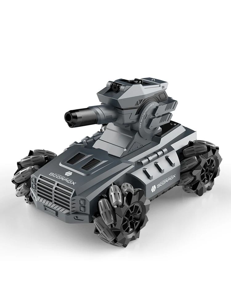 RC Tank Shooting Water Bullets 2.4Ghz Sensing Remote Control Vehicle LED Light Realistic Sounds & Music Spray For Kids Gift 6