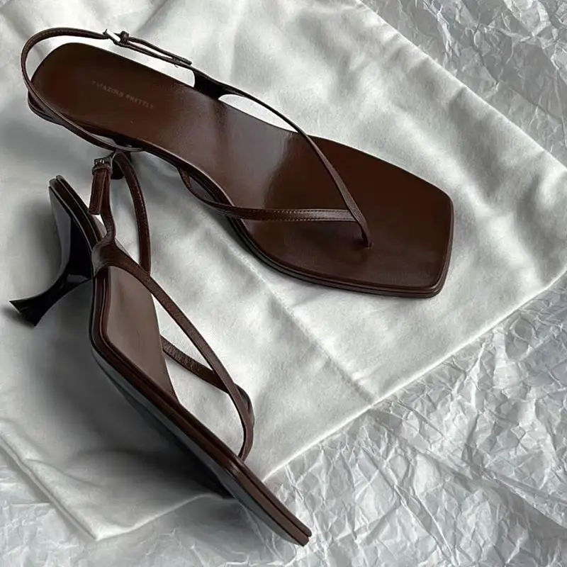 Kitten High Heels Sandals Women Flip Flops Square Toe Shoes Slippers Clip Toe Designer Summer Sexy Fashion Dress Pumps women sandals women high heels