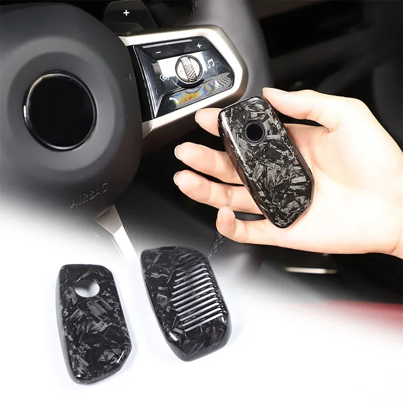 

Real Carbon Fiber Key Case for BMW I7 X7 G07 LCI IX I20 X1 U11 7 Series G70 G09 XM U06 G81 M3 Key Fob Shell Cap Accessories