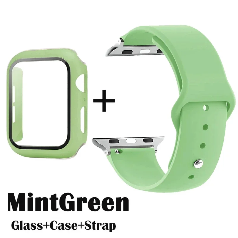 Premium Apple Watch Glass Protector, Case, and Strap Set