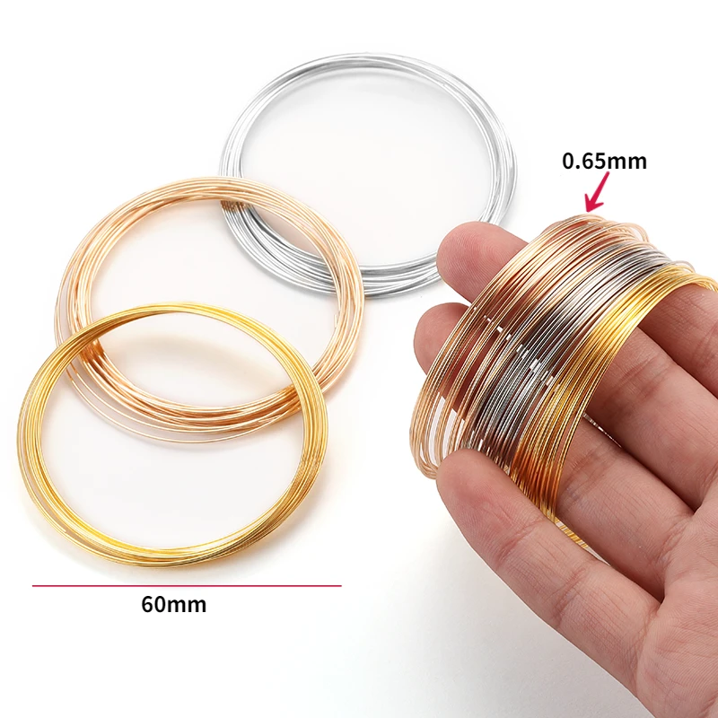 Steel Wire Bangle Loop Necklace Collar Hoop for Jewelry Making – 20 Pack, 3.7m Length, 60mm Diameter