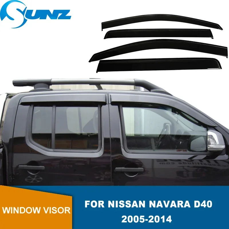 Side Window Deflector for Nissan Navara D40 2005 2006 2007 2008 2009 2010 2011 2012 2013 2014 Weathershields Sun Rain Visor SUNZ car window visor,car window deflectors