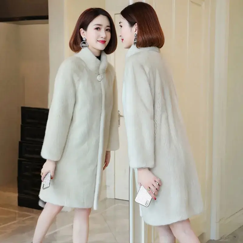 2026 Spring  Autumn NewCoat Fashion Design Sense Is Thin Wild Temperament High-End Imitation Mink Jacket Ladies Trend Thick 5XL - Image 2