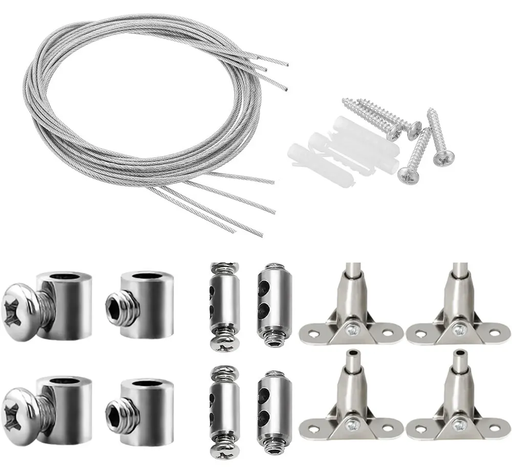 2 mm verstellbar 180 ° Aktivitätscode Stahldrahtseil-Set für Deckenpendelleuchten, Werbung, Werbetafeln, Hängeschlinge, Zubehör – Detail 5