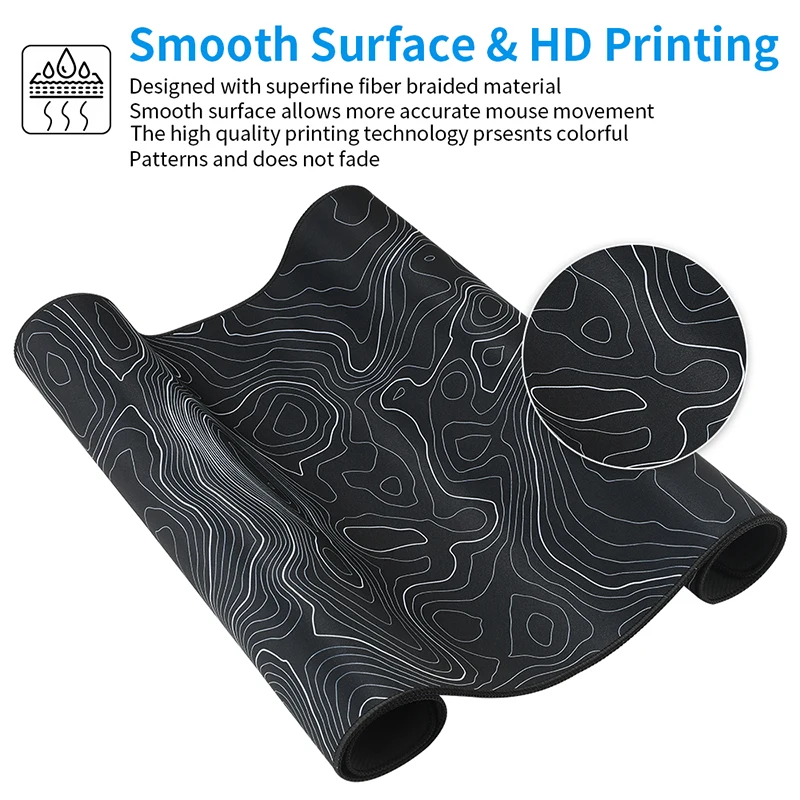 Gaming Mousepad Mouse Pad Computer Desk Mat Non-Slip Rubber Stitched Edge Gaming Mousepad