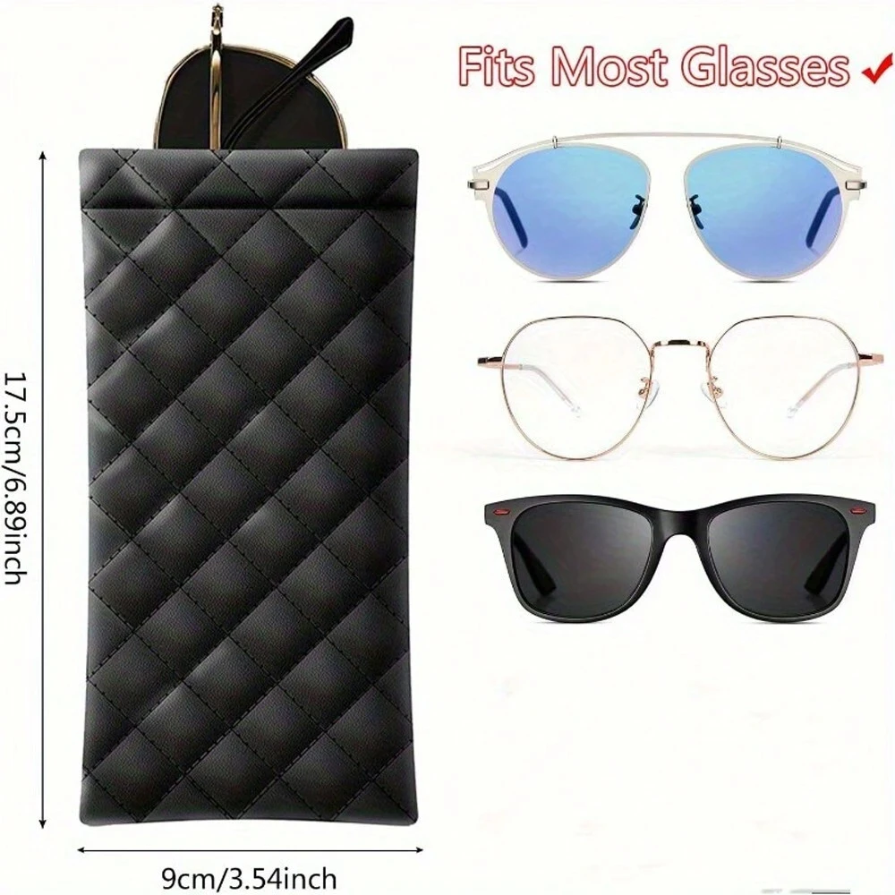 1/2/4Pcs Portable Eyeglasses Case PU Leather Soft Sunglasses Bag Pouch