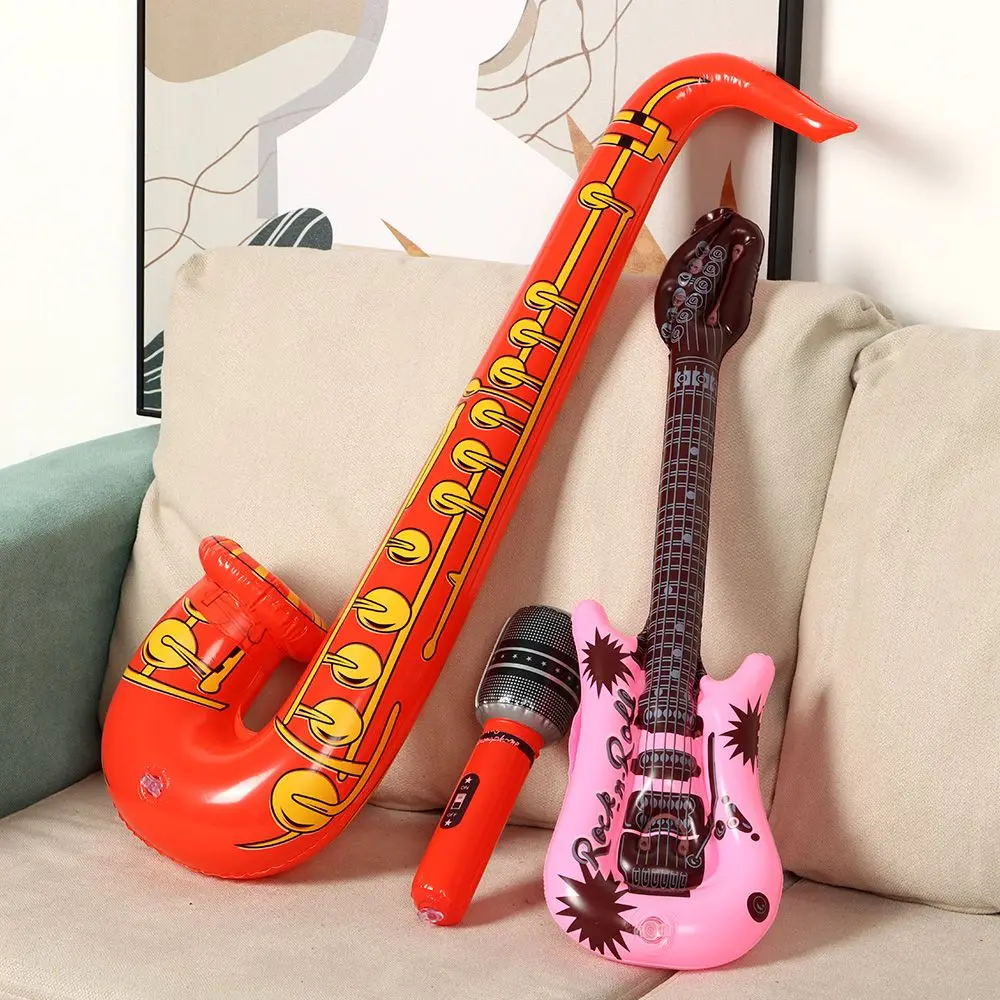 12Pcs Inflatable Instruments Toy Music Balloons Set Simulation Instrument Guitars Saxophones Microphones Party Toy Children Toys 3