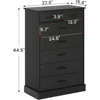 Black Dresser for Bedroom, Tall 7 Drawer Dresser with Sturdy Base, Wood Storage Tower Clothes Organizer, Large Storage Cabinet 3