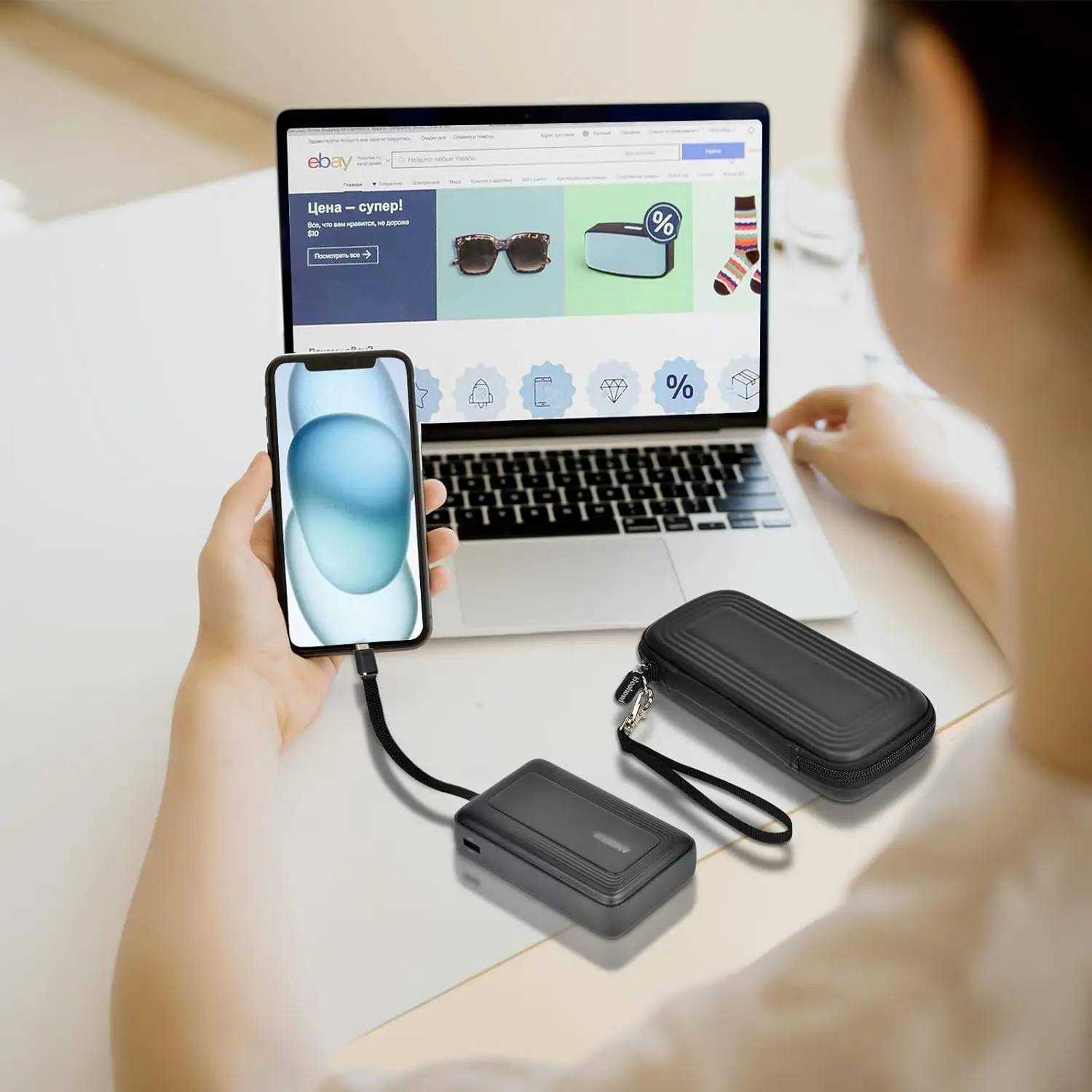 Hard Travel Case Storage Bag Compatible with Anker Zolo Power Bank 10,000mAh 20,000mAh 30W Portable Charger