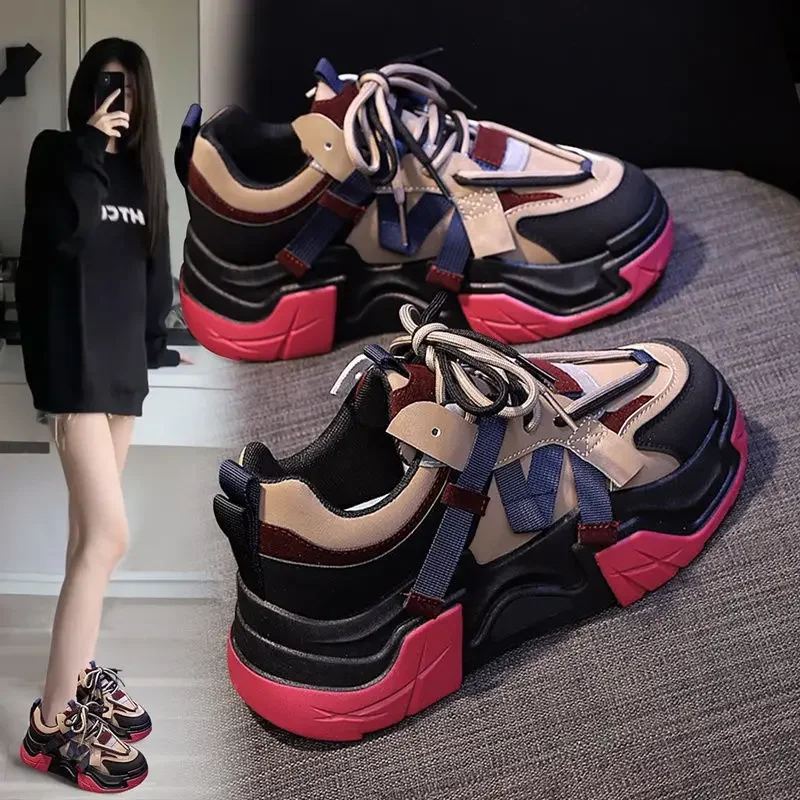 Sneakers Woman Footwear High on Platform Athletic Sports Spring Autumn Shoes for Women Trends 2025 Deals Korean New Casual Light - 6