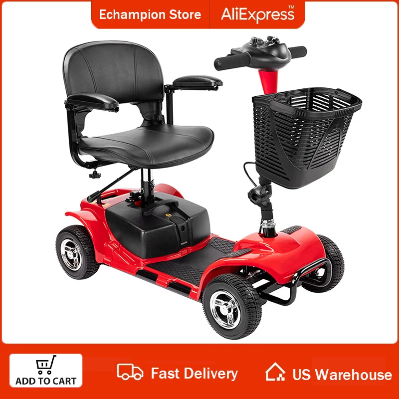 4 Wheel Folding Mobility Scooters for Seniors Adults Electric Powered