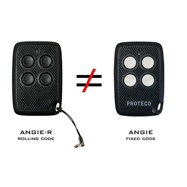 PROTECO ANGIE Garage Remote Control 433.92MHz Fixed Code Transmitter Gate Key Fob 2