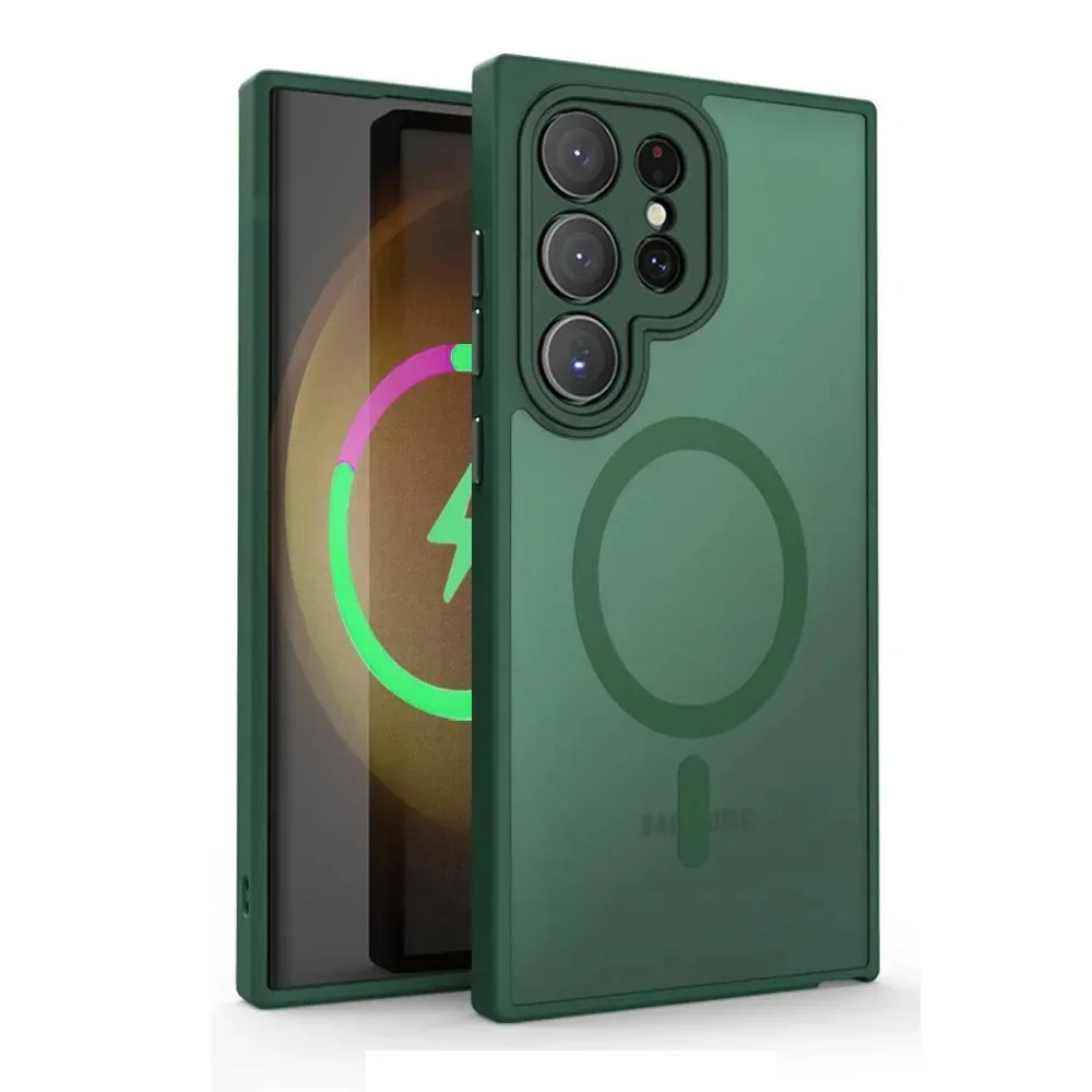 Magnetic Luxury Matte Shockproof Case with Lens Protection and Magsafe Compatibility