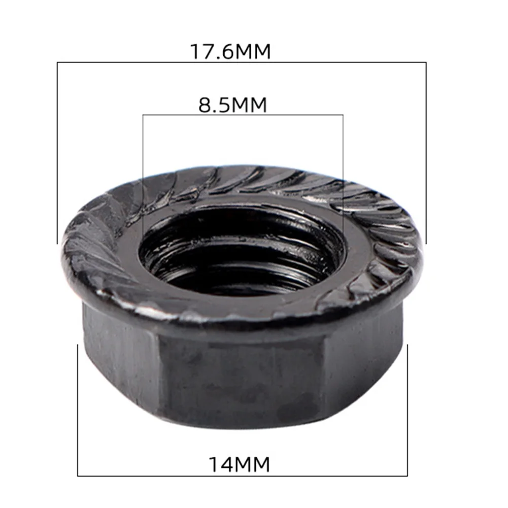 

6PC Bicycle M8 Hex Nuts Square Hole Central Screw Crank Sprocket Seal Nut Steel Replace MTB Road Bikes Nut Bicycle Accessories