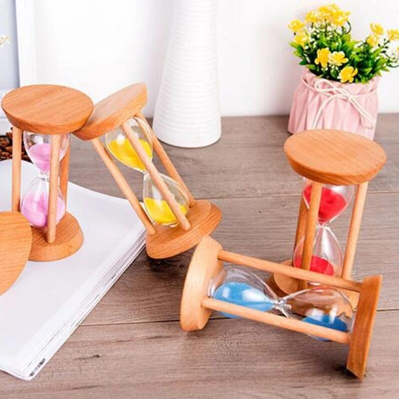 New Wooden Sand Timer Colored Hourglass Liquid Hourglass Timer 5/10/15/20/30 Minutes Mini Desktop Decoration