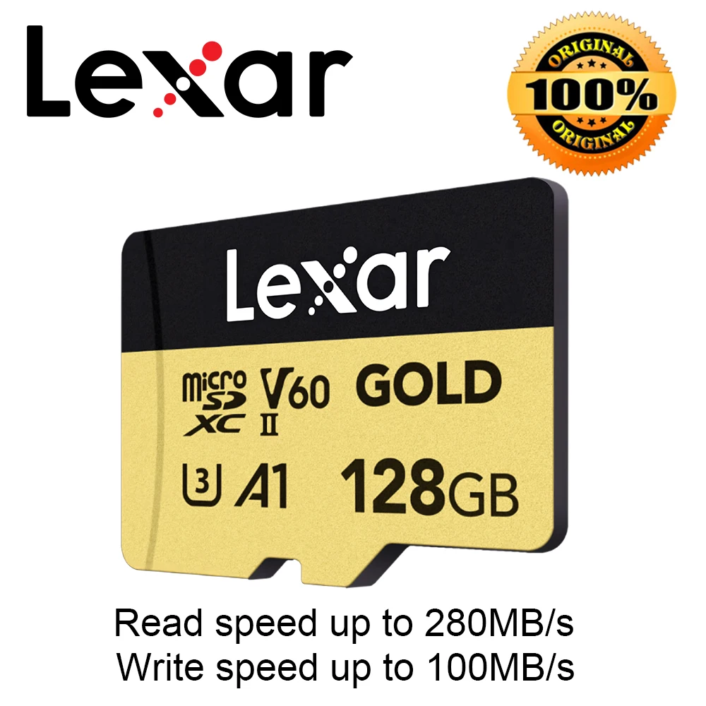 렉사 골드 마이크로 SD 카드 128GB 256GB 512GB 1TB A2 V30 U3 C10 4K UHS I 메모리 (DJI 드론, 닌텐도 스위치 콘솔 맥스용)