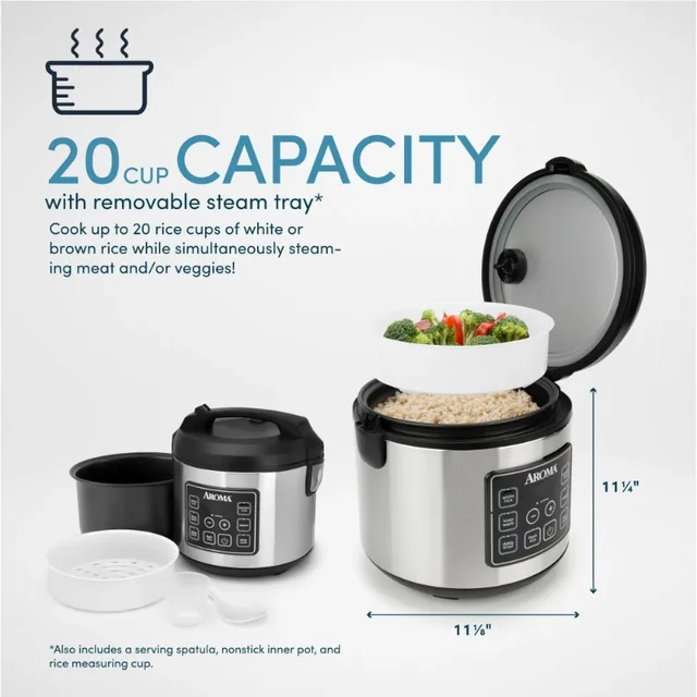 Aroma 20-Cup Programmable Rice & Grain Cooker