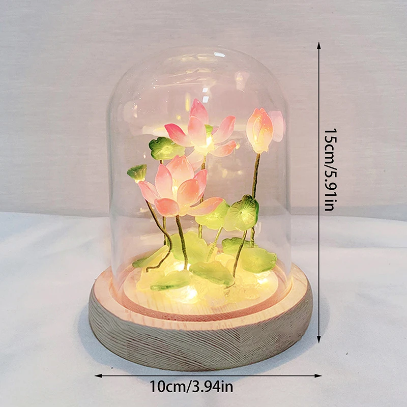 DIY Handmade Night Light Bedside Light Home Decoration Lotus Nightlight Birthday Gift Lotus Material Package
