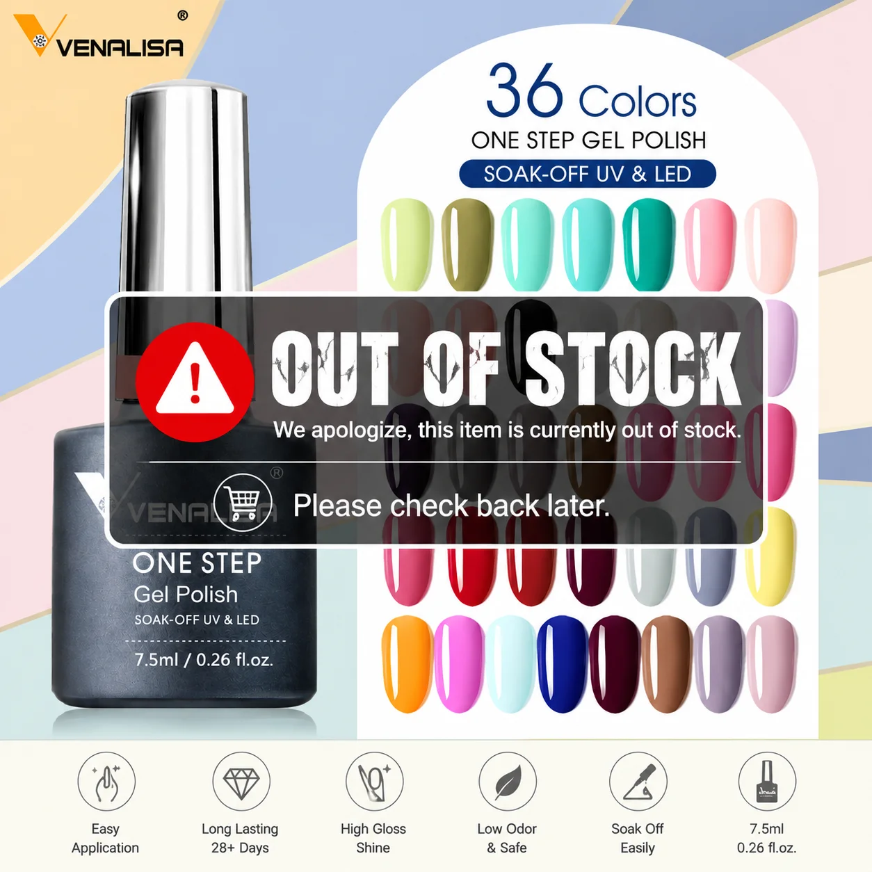 Venalisa HEMA-Free Nude Pink Nail Gel Polish Collection - Self-Leveling, Full Coverage Manicure Set (6 Pieces)