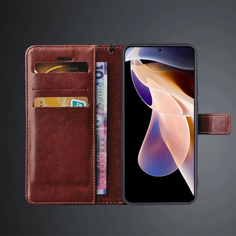 Elegant Leather Wallet Flip Cover - Premium Card Holder PU Leather Case