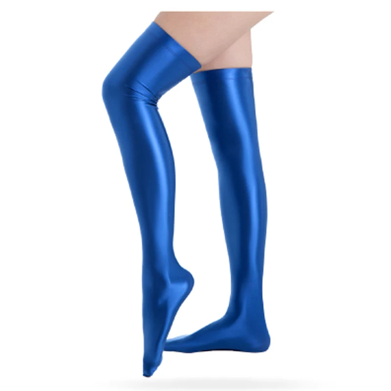 

AMORESY Multicolor Knee Length Sexy Women's Opaque Stockings Soft Cosplay Nylon Spandex Over Knee Shiny Glossy High Tights Socks