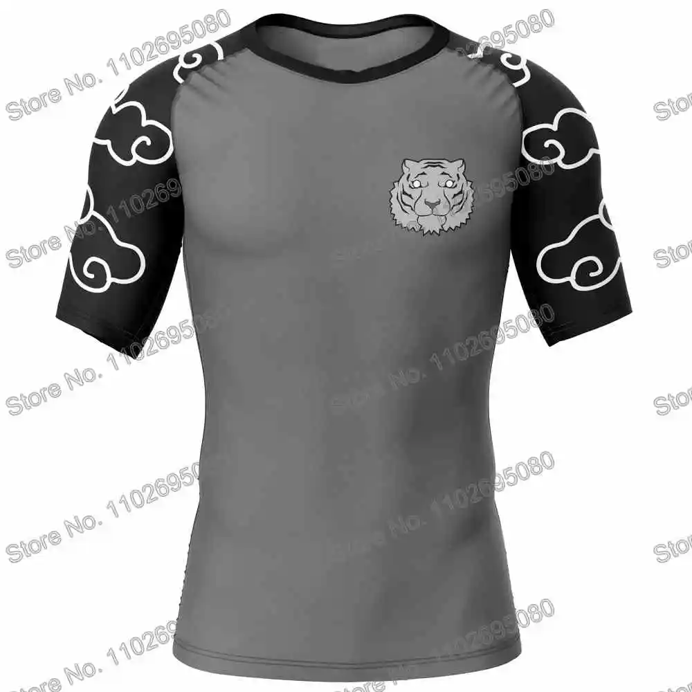 Jin Mori Surf Clothing BJJ MMA Men Rash Guard Short Sleeve Diving T-Shirt Tight Swimwear Summer Beach Floatsuit Women GYM Tops