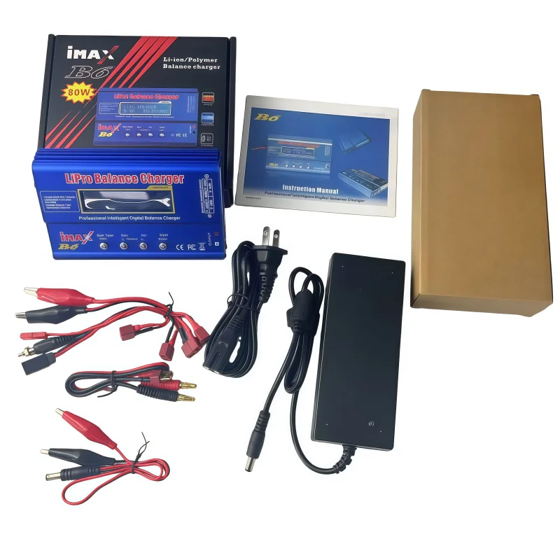 IMAX B6 80W Charger Multi-function Professional Intelligent 1-6 Cells XT60 LiPo Battery Balance Charger for RC FPV Quadcopter lipo battery charger drone battery charger