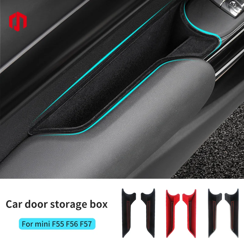 Auto Tür Armlehne Lagerung Box Stick Shell Beflockung Für Mini Cooper F56 F55 F57 ABS Telefon Brieftasche Auto Lagerung Slot Auto Dekoration