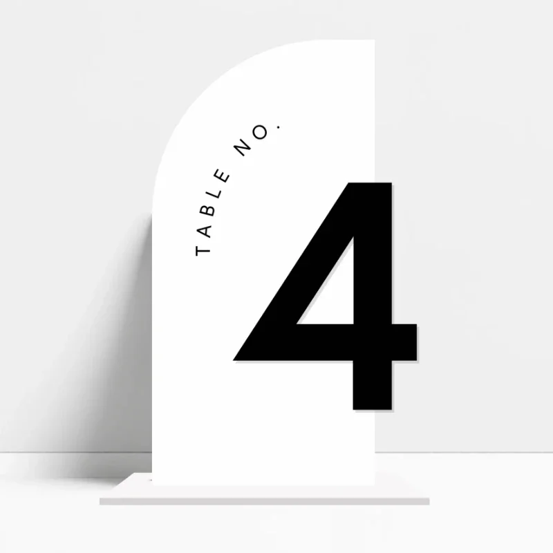 Modern Half Arch Table Numbers 3D Table Numbers Acrylic Number Sign Wedding Decor Wedding Stationery Reception Decor wedding table numbers