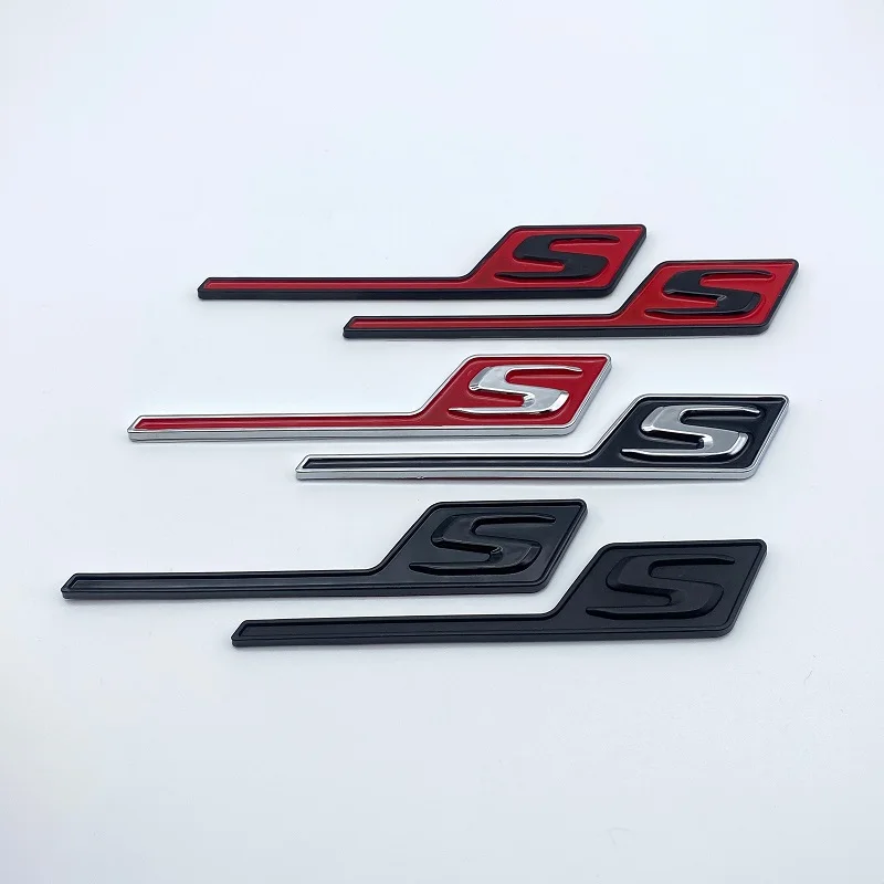 ABS S 배지 엠블럼 자동차 트렁크 스티커 S E63S C63S GLC63S GLE63S GLS63S GTS GT43S GTR GT53 GT50 CLA45S 실버 옐로우 블랙