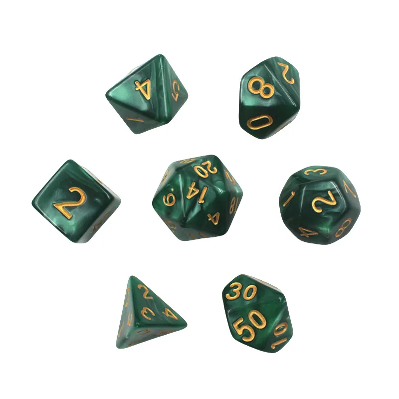 Double-sided Digital Dice Resin Desktop Entertainment Games Party Toys Polyhedral DND Dice Desktop Role-playing Supplies 7pcs