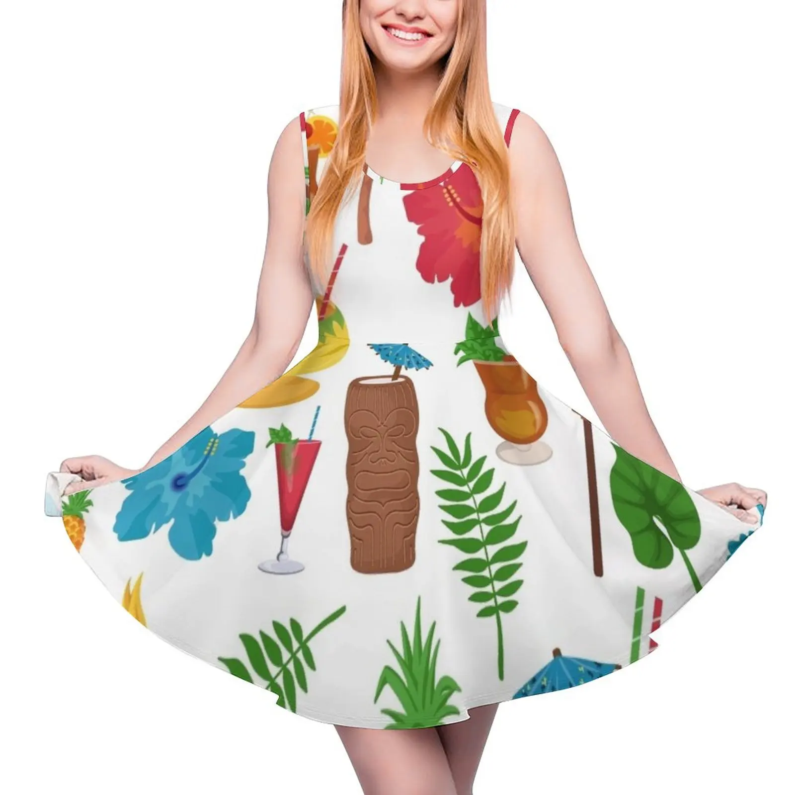 

Женское летнее платье без рукавов, в стиле ретро