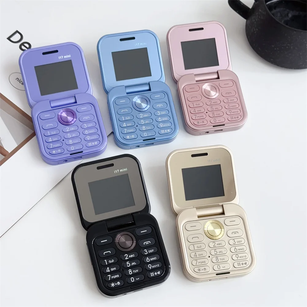 Mobile Phones Mini Foldable Mobile Phone Edrear Camera Small Display Support Audio Dial Multi-language Phone Speed Cellphone Flip Vibrati